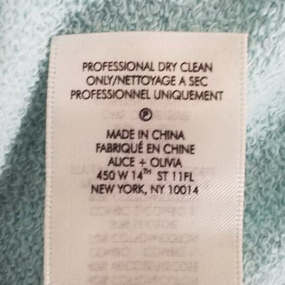 Alice + Olivia Womens Size Medium Sweater Crew Neck Blue Ruffle Pullover - Picture 7 of 7